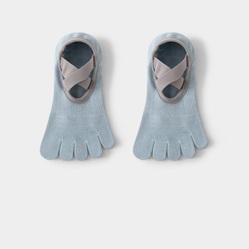 Summer Thin Cotton Five-Toe Non-Slip Socks, Breathable Invisible Split Toe Workout Socks for Yoga & Pilates