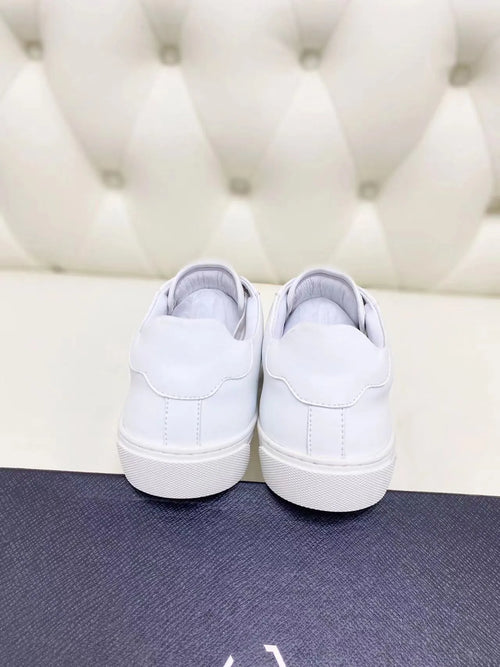 Trendy Brand Summer Breathable Leather Casual Shoes, Fashionable Soft Soled Anti slip Versatile Board Shoes