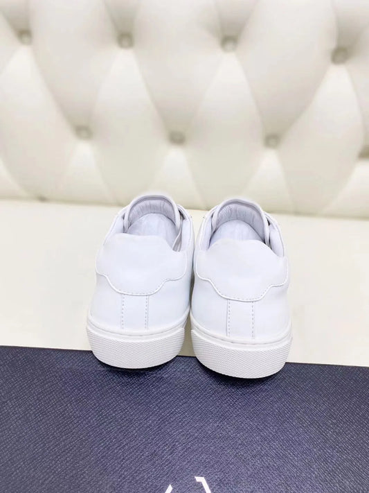 Trendy Brand Summer Breathable Leather Casual Shoes, Fashionable Soft Soled Anti slip Versatile Board Shoes