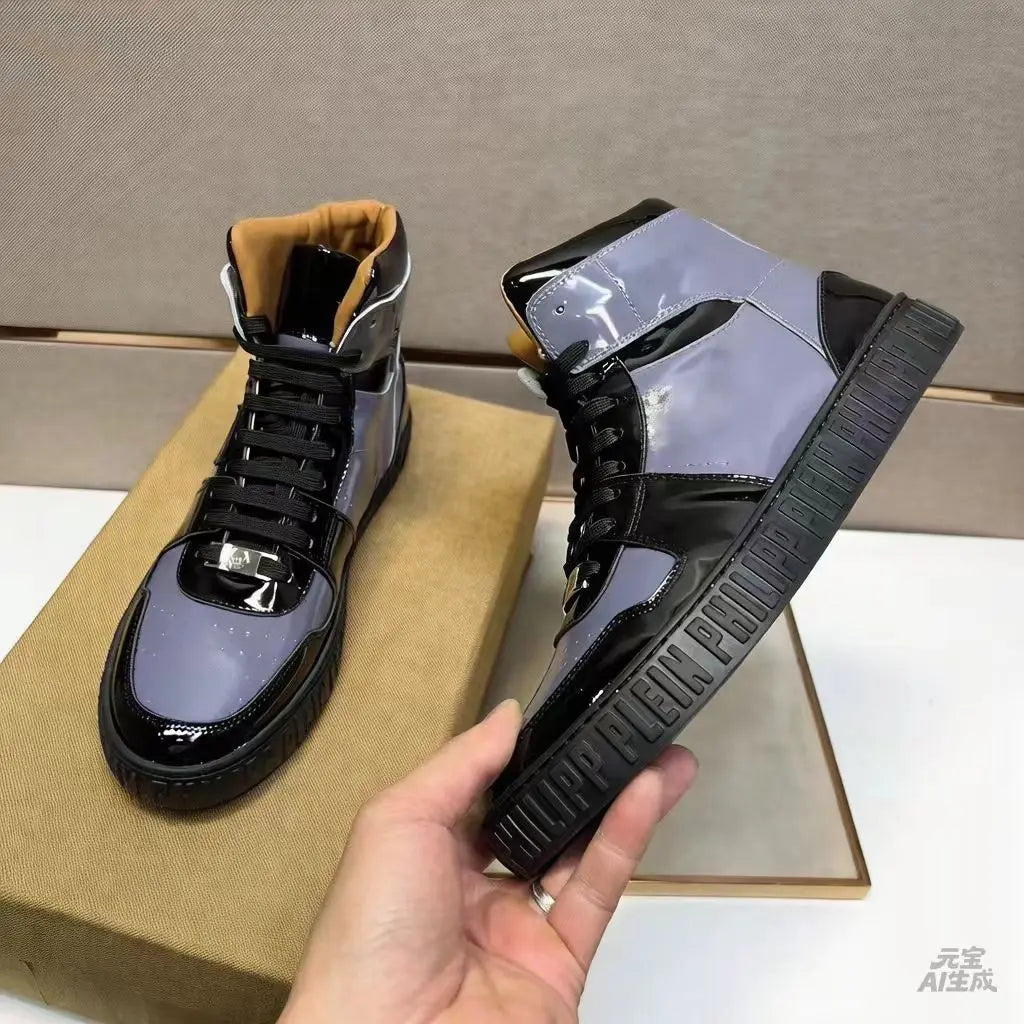 Autumn Versatile, Simple, Fashionable, Sporty Men’s Lace up Classic, Comfortable, Casual, Lightweight, High Top Shoes