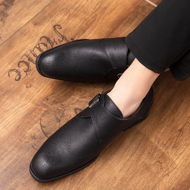 2025 Men’s PU Leather Shoes Short Booties New Autumn Stylish High Top Leather Dress Shoes Casual  Ankle Boots for Men