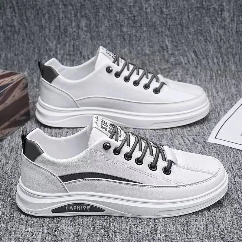 High Quality Men’s Casual Shoes Flat White Sports Shoes Affordable Sneakers Trendy Slip-On Athletic Shoes for Men
