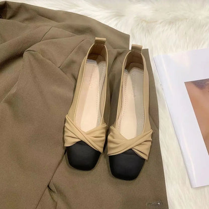 2025 Myway New Women’s Flat Shoes Square Toe Soft Sole Casual Shoes Comfortable Stylish Light Jelly Party Flat Shoes