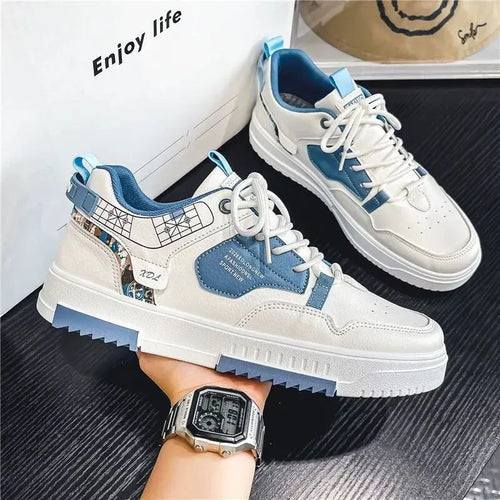 2025 New Trend Men’s Casual Sneakers Low-Top Leather Soccer Shoes for Teenager Stylish Sports Comfortable Basketball Shoes
