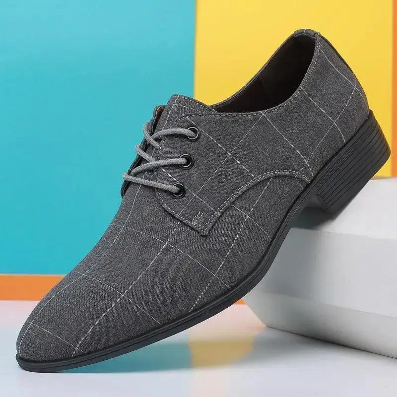 2025 Hot Selling Men’s Dress Shoes Casual Canvas Leather Shoes Minimalist Gentleman Suit Shoes for Party or Wedding