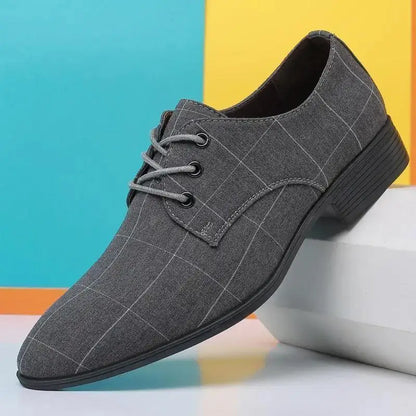 2025 Hot Selling Men’s Dress Shoes Casual Canvas Leather Shoes Minimalist Gentleman Suit Shoes for Party or Wedding