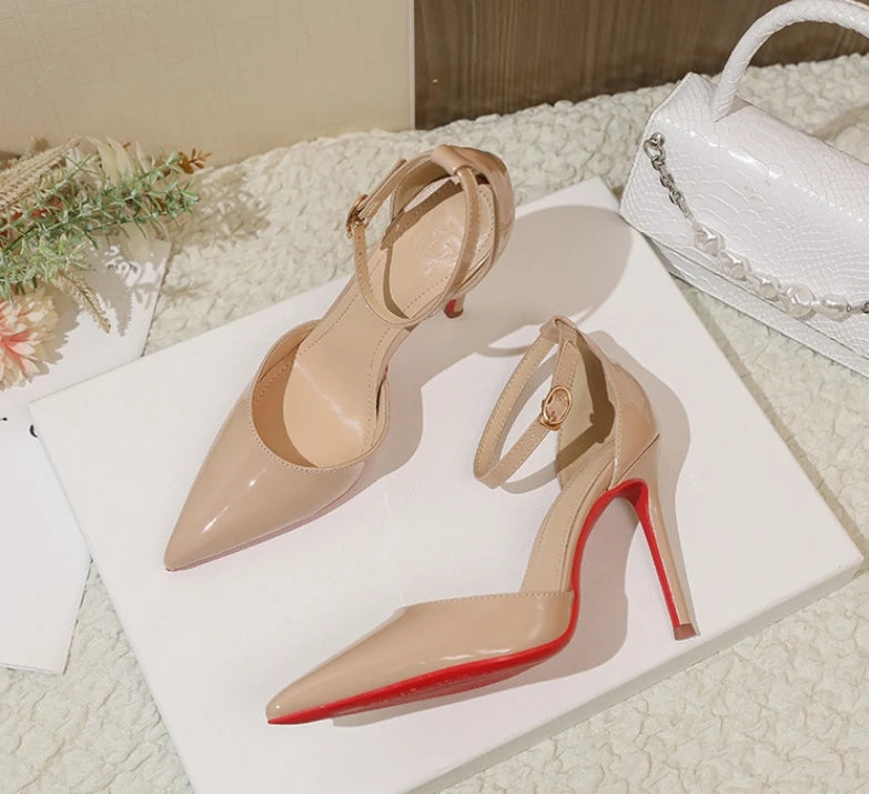2025 New Arrivals Black High Heel Shoes for Women – Thin Stiletto Pointed Toe Patent Leather – Elegant and Sexy Design