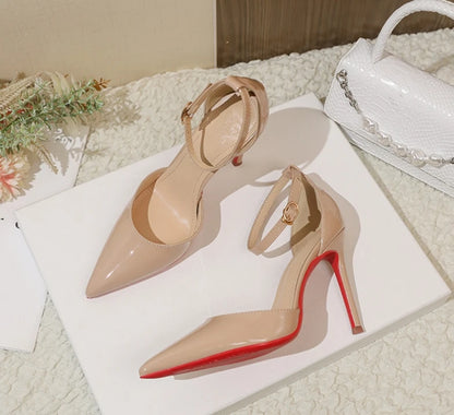 2025 New Arrivals Black High Heel Shoes for Women – Thin Stiletto Pointed Toe Patent Leather – Elegant and Sexy Design