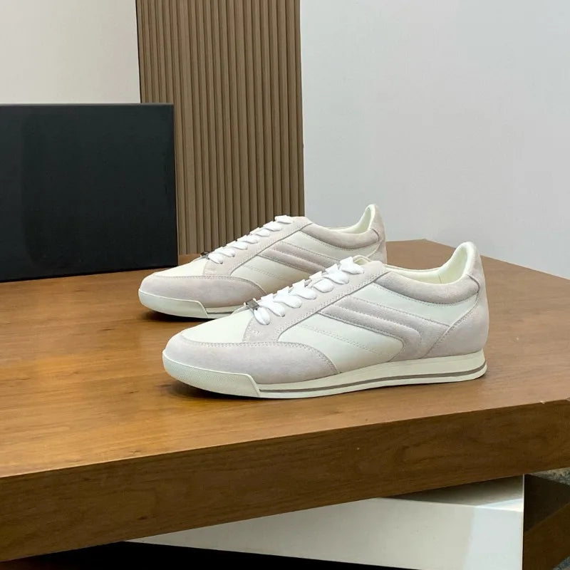 Men Shoes Flat-bottomed Men’s Low Top Casual Shoes Genuine Leather Cowhide Lace Up Sports Shoes All Season Shoes