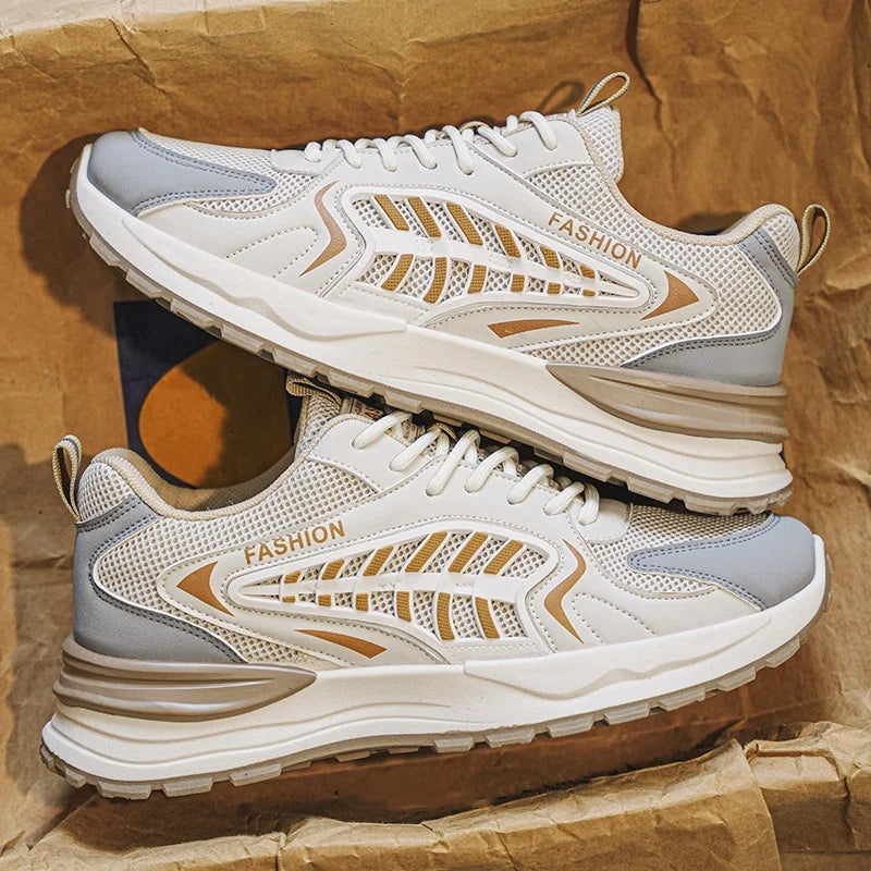 Men’s Sneaker Thick Sole Basketball Shoes Breathable Mesh Sports Shoes New Autumn Style Korean Fashion for Running