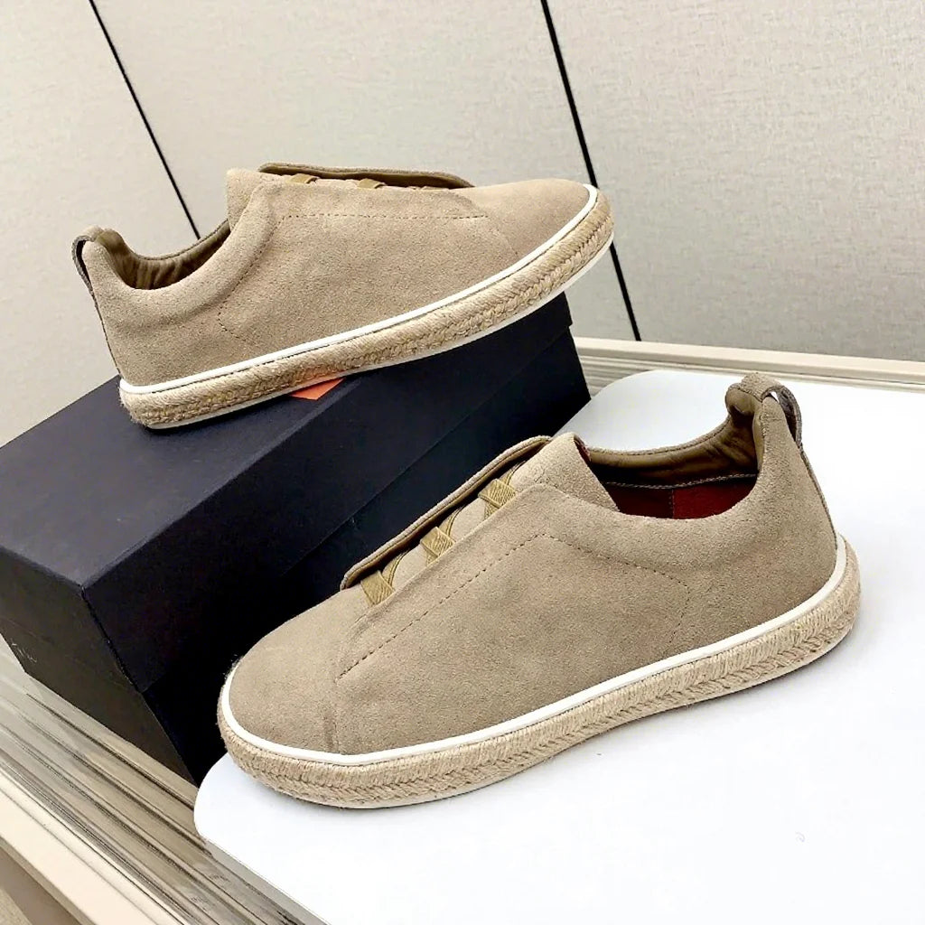 Top Quality Men’s Flat Casual Sneakers, New Style Fashion Brand Designer Luxury Genuine Leather Men’s Resort Casual Shoes