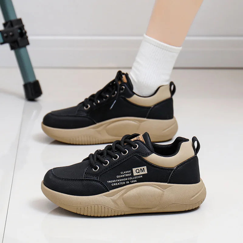 Hot Selling Women Sneaker Spring Popular Casual Running Shoes Thick Sole Height Increase Comfortable Loose Round Toe