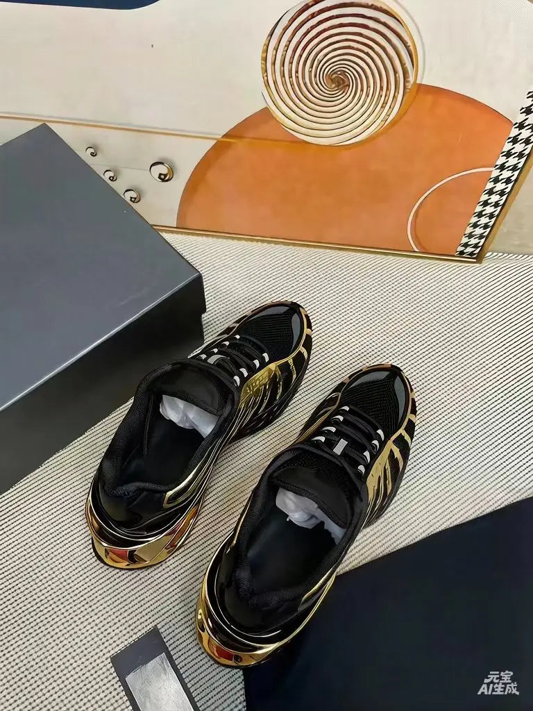 Light Luxury Electroplated peak Bottom Trendy Sports Shoes, Breathable, Comfortable and Versatile Casual Shoes