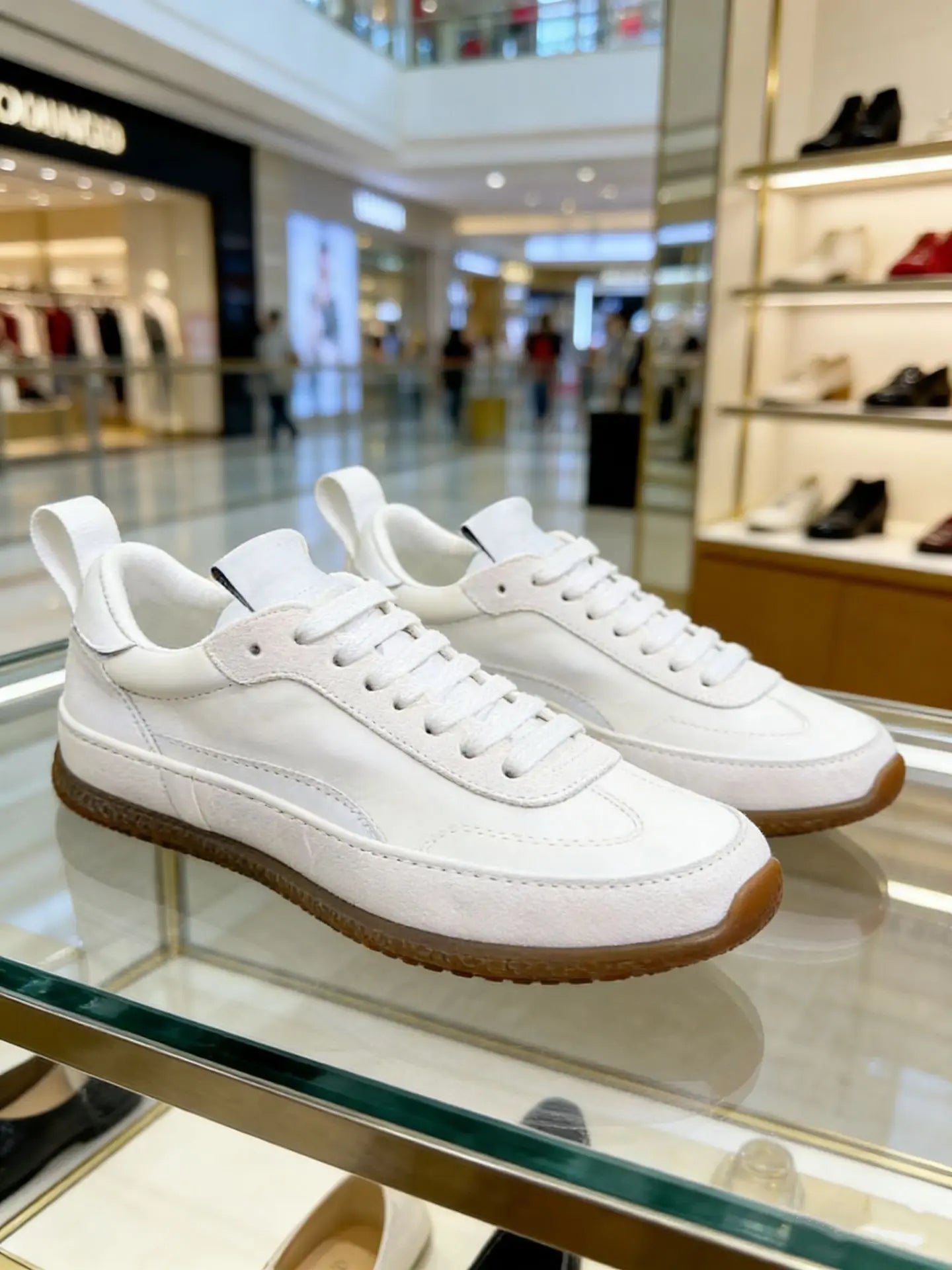 High-quality Breathable Cowhide Contrast Color Low-top Lace-Up Sneakers Comfortable Cushioned Platform Rubber Outsole Shoes