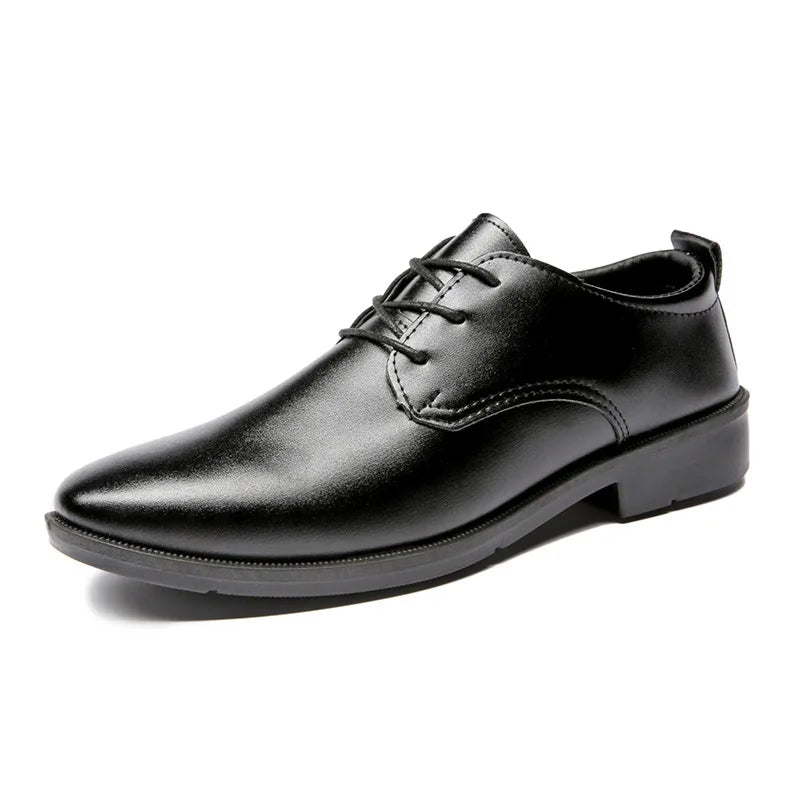 Men’s Leather Shoes Business Casual Non-Slip Soft-soled Wedding Shoes Minimalist Design Suitable for Work and Everyday Wear