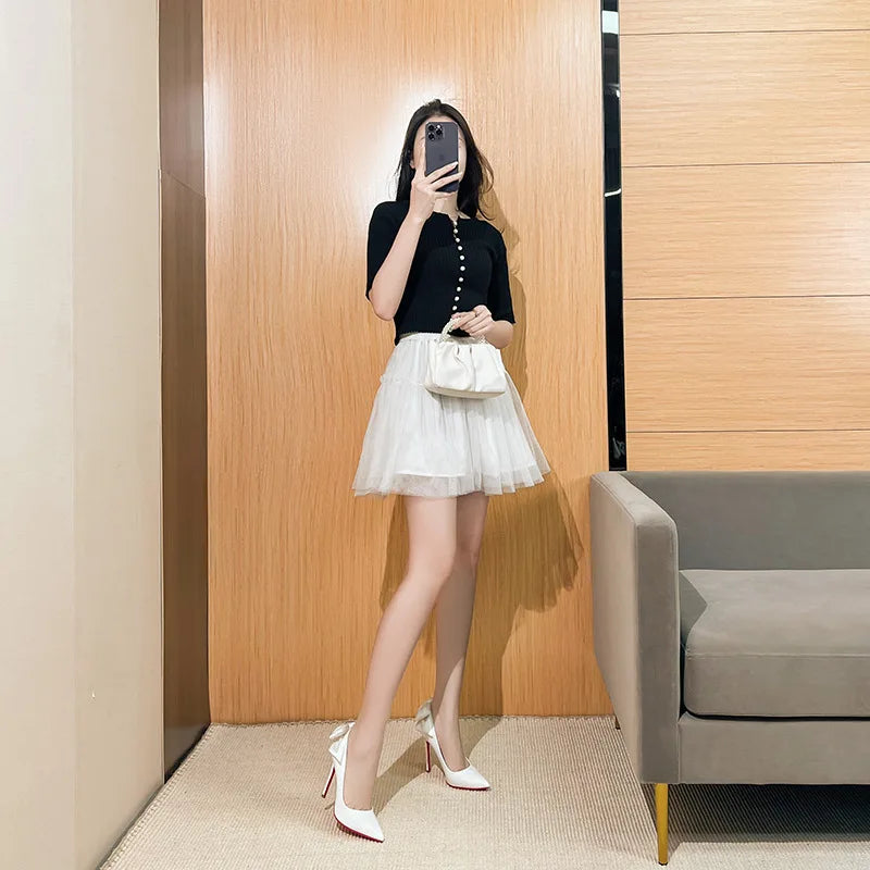 Elegant White High Heels with Red Bottom, Luxurious Butterfly Knot Design, Comfortable Stiletto Pointed-Toe Pumps for Women