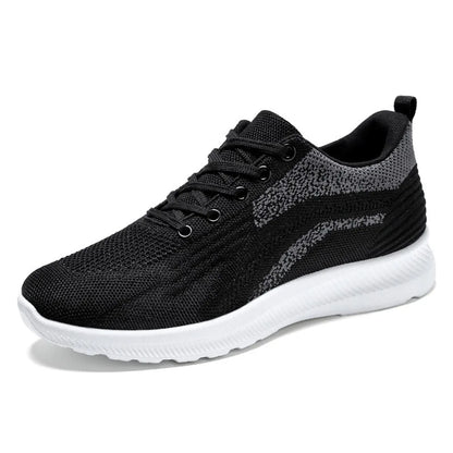 New Men’s Running Shoes Lightweight Lace up Slip on Casual Sneakers Elastic Comfortable Sports Shoes for Running and Daily Wear