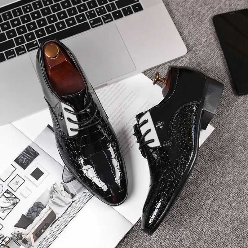 2025 Men’s Leather Shoes Elegant Business Dress Shoes Formal Wedding Footwear Comfortable for Office and Special Occasions