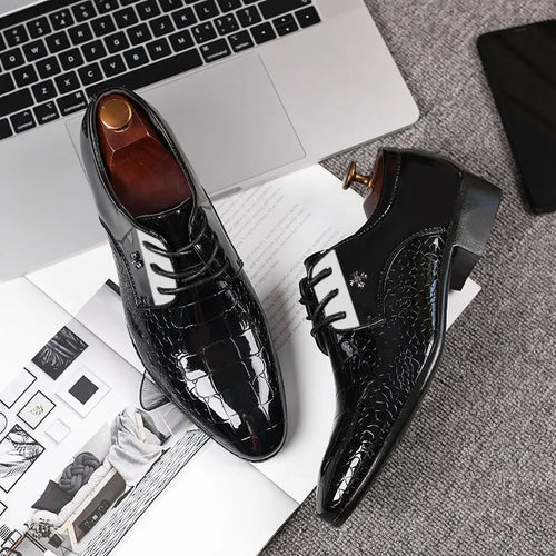 2025 Men’s Leather Shoes Elegant Business Dress Shoes Formal Wedding Footwear Comfortable for Office and Special Occasions
