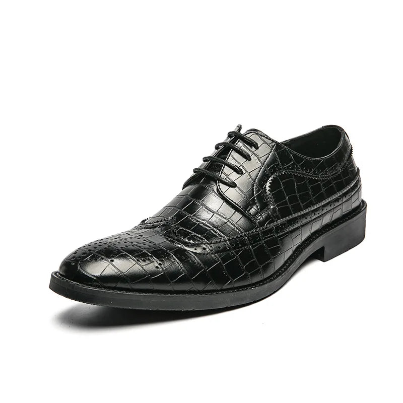 Myway New Trend Men’s Leather Shoes Business Formal Dress Shoes Trendy Pointed Toe Men’s Casual Shoes