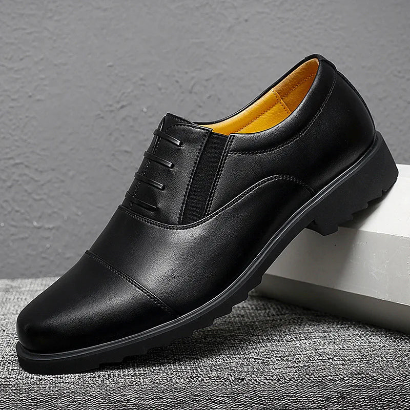 Men’s Leather Shoes Business Casual Oxford Shoes Triple-Panel Dress Shoe Stylish Comfort Genuine Cowhide Leather for Adult