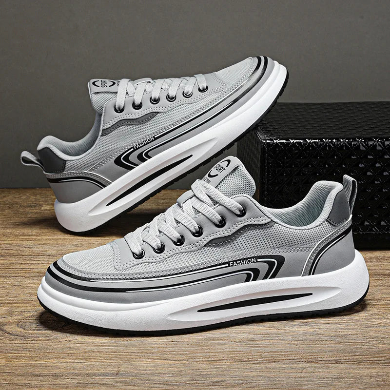 Direct Sales Men’s Casual Sneakers Breathable Mesh Upper for Walking Style Shoes Thick Sole Trainer for Youngster