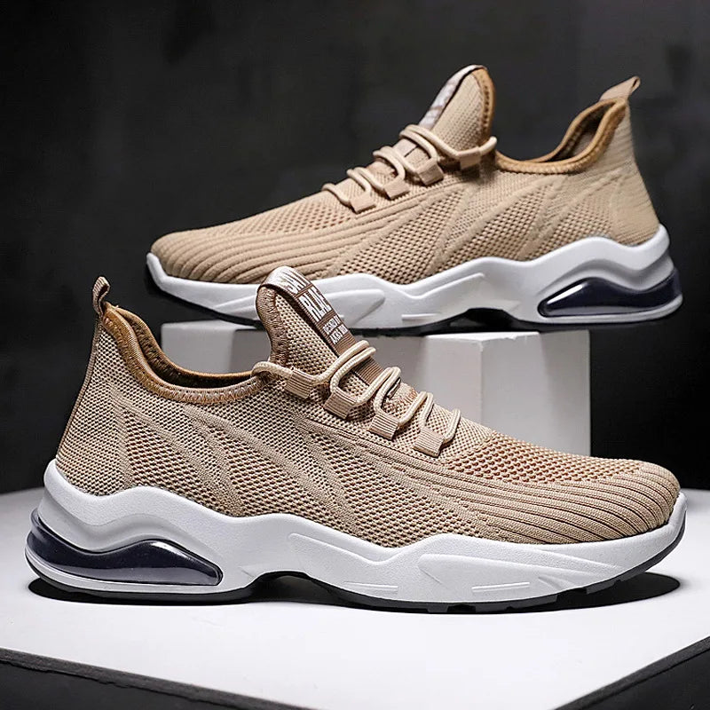 Myway New Men’s Casual Sports Sneakers Thick Sole Trendy Lifestyle Shoes Lace-Up Running Gym Jogging Footwear for Men