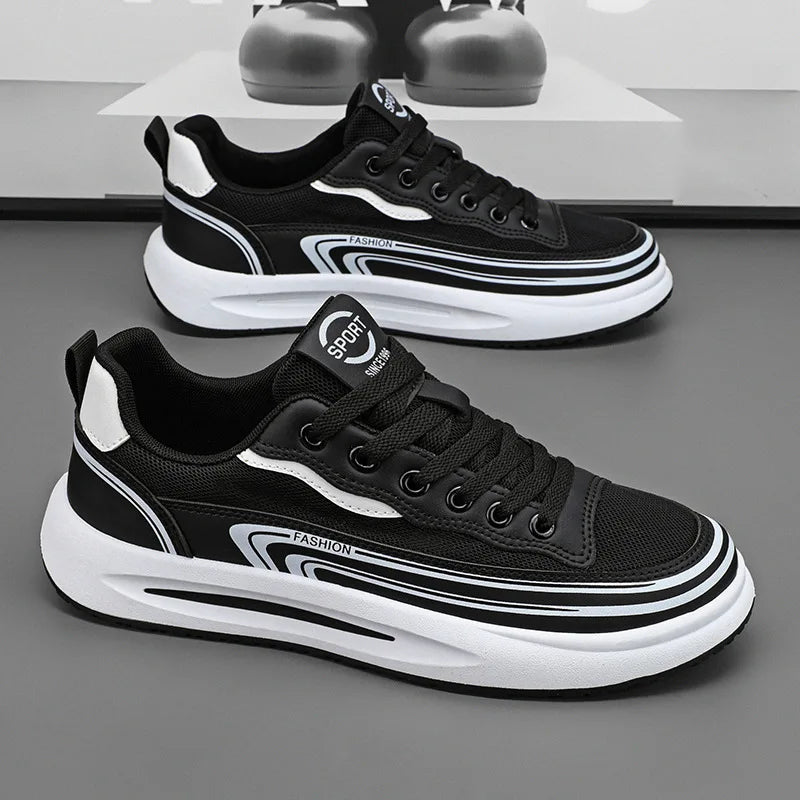 Direct Sales Men’s Casual Sneakers Breathable Mesh Upper for Walking Style Shoes Thick Sole Trainer for Youngster