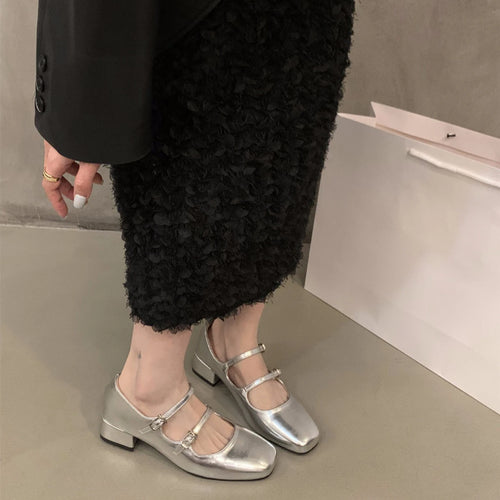 Red Chunky Heel Mary Jane Shoes for Women – New Summer French Style with Affordable Price and High Quality