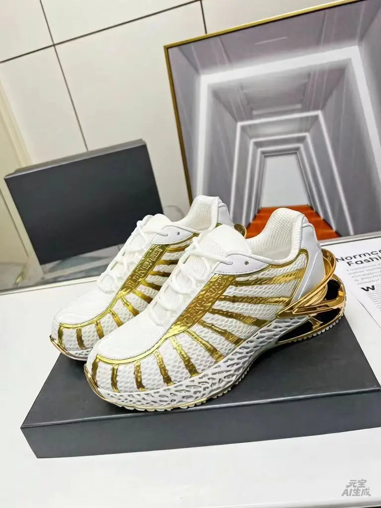 Light Luxury Original Plated Knife Peak Bottom Trendy Breathable Comfortable Versatile Casual Men’s Shoes