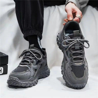 New Design Men’s Casual Shoes Mid-Top Sneakers Durable Non-Slip Unique Round Toe Shoes for  Outdoor Everyday Wear