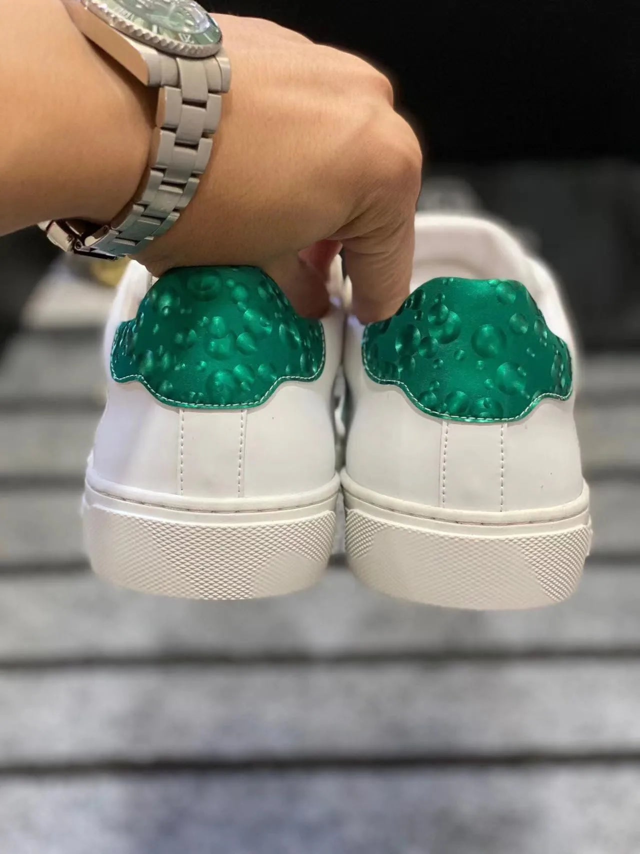 Light Luxury Original Korean Edition Genuine Leather Printed Fashion Trend Casual Little White Men’s Shoes