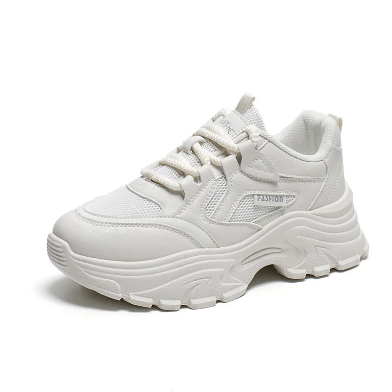 Womens Clunky Sneakers Spring New Thick Sole Casual Shoes Breathable Height Increasing Sports Footwear for Comfort and Style