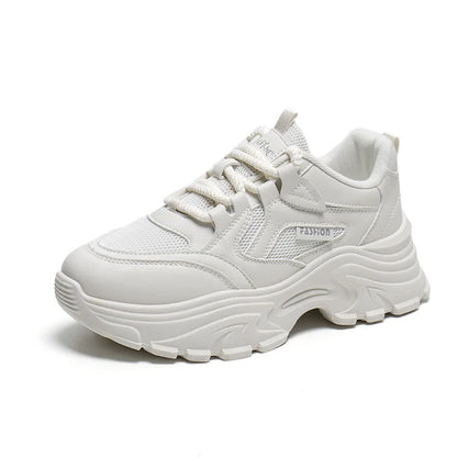 Womens Clunky Sneakers Spring New Thick Sole Casual Shoes Breathable Height Increasing Sports Footwear for Comfort and Style