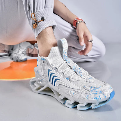 Fashion Sports Men’s Casual Shoes New Spring Breathable Shark Blade Running Shoes Men High-quality Running Sneakers