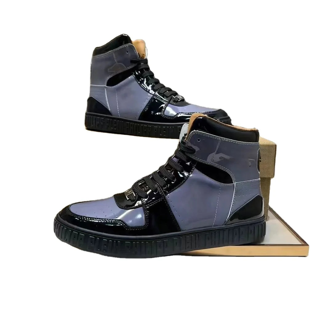 Autumn Versatile, Simple, Fashionable, Sporty Men’s Lace up Classic, Comfortable, Casual, Lightweight, High Top Shoes
