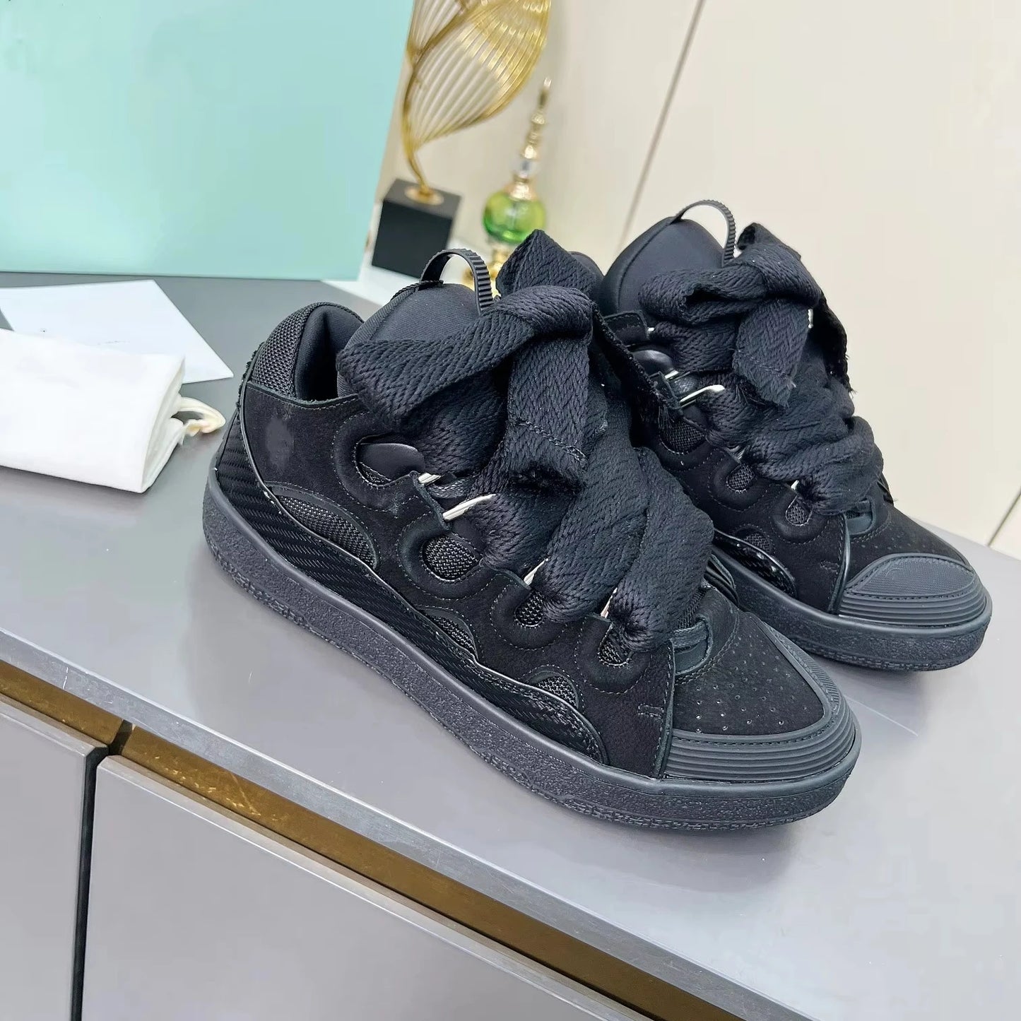 Luxury Design Chinese Hot Unisex New Trendy Brand Mesh Sneakers Thick Bottom Lace-Up Dad Shoes Fashion Trend Winter