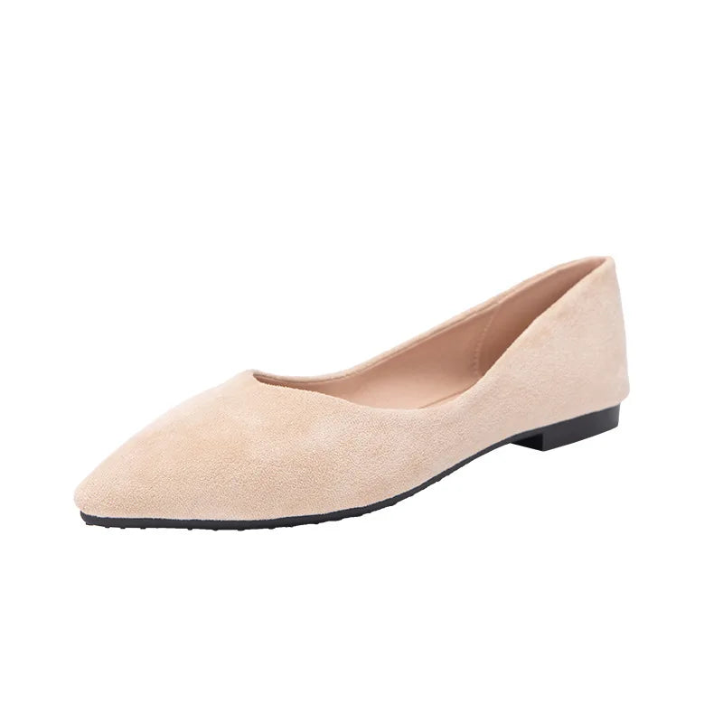 Myway 2025 Autumn Women Flat Shoes  Pointed Toe Flats Comfortable Soft Bottom Casual Shoes for Plus Sizes 41-43
