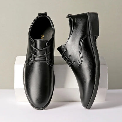 High Quality Men’s Casual Leather Shoes Cap Toe Dress Shoes for Occasions Parties Weddings Suit Shoes for Men