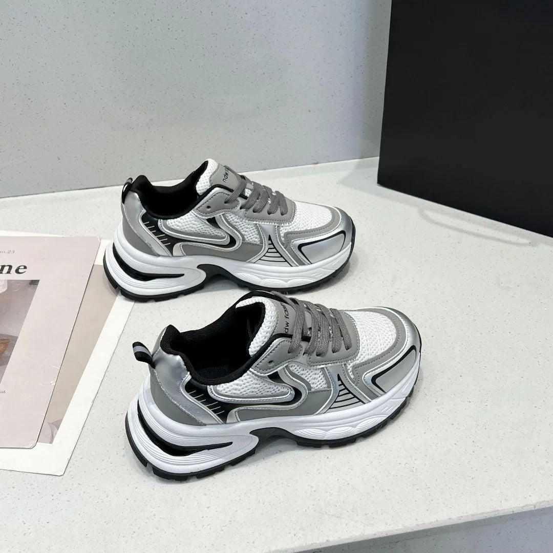 2025 New Women’s Clunky Sneakers Thick Sole Non Slip Sneakers for Running Gym and Casual Wear