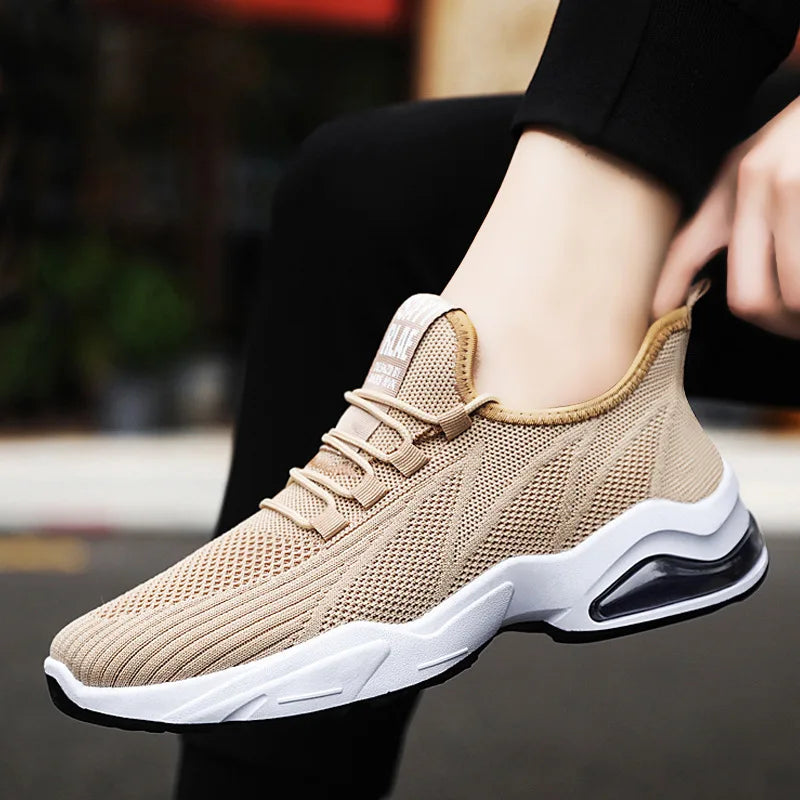 Myway New Men’s Casual Sports Sneakers Thick Sole Trendy Lifestyle Shoes Lace-Up Running Gym Jogging Footwear for Men