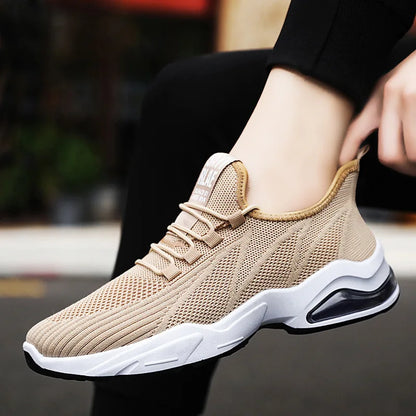 Myway New Men’s Casual Sports Sneakers Thick Sole Trendy Lifestyle Shoes Lace-Up Running Gym Jogging Footwear for Men