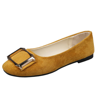 Spring Autumn New Arrivals Women’s Flat Shoes Square Toe Decorative Buckle Casual Flats High Quality Stylish Women’s Footwear