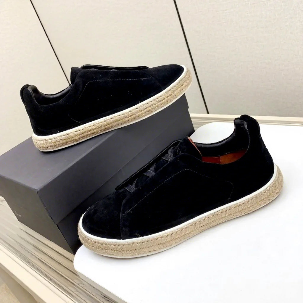 Top Quality Men’s Flat Casual Sneakers, New Style Fashion Brand Designer Luxury Genuine Leather Men’s Resort Casual Shoes