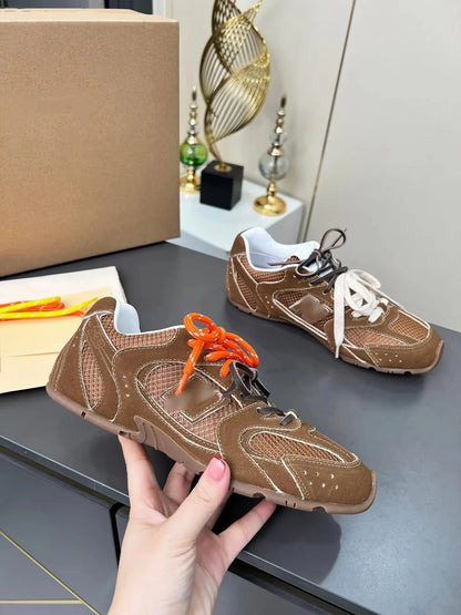 Top Designer Two-Color Shoelace Star Model Forrest Gund Running Shoes Leather Logo Fashion Trend Versatile Couple Mesh Lining