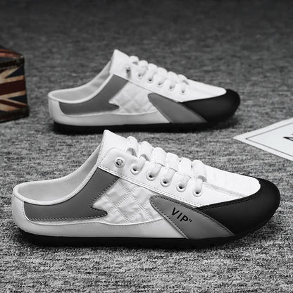 Clearance Men’s Canvas Slippers Slip-On Shoes Half-Slip Casual Shoes for Men Comfortable and Stylish Everyday Footwear