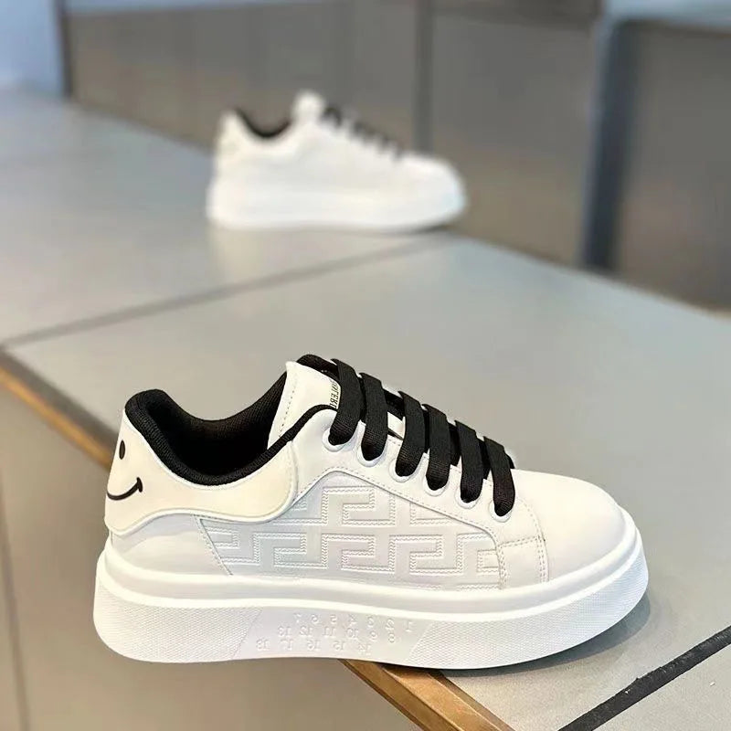 2025 Men’s Trendy Casual Board Shoes Height Increasing Breathable White Sports Shoes for Summer Four Versatile Platform Design