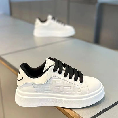 2025 Men’s Trendy Casual Board Shoes Height Increasing Breathable White Sports Shoes for Summer Four Versatile Platform Design