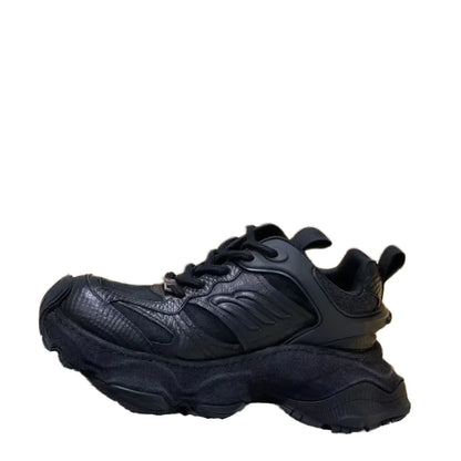 Baliciag Retro Street Snake Print Mesh Men’s Shoes Height Increasing Thick Sole Lace-Up Running Fashionable Sports Casual All