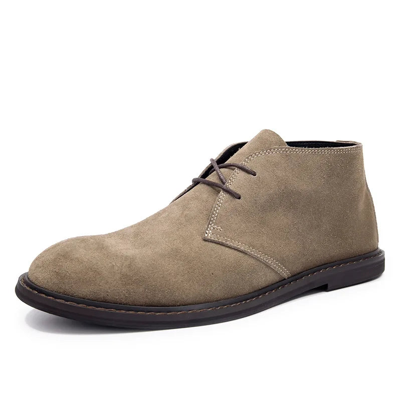 2025 New Mens Desert Boots Autumn New Retro Suede Ankle Chukka Boots Mid Top British-inspired Sleek Shoes
